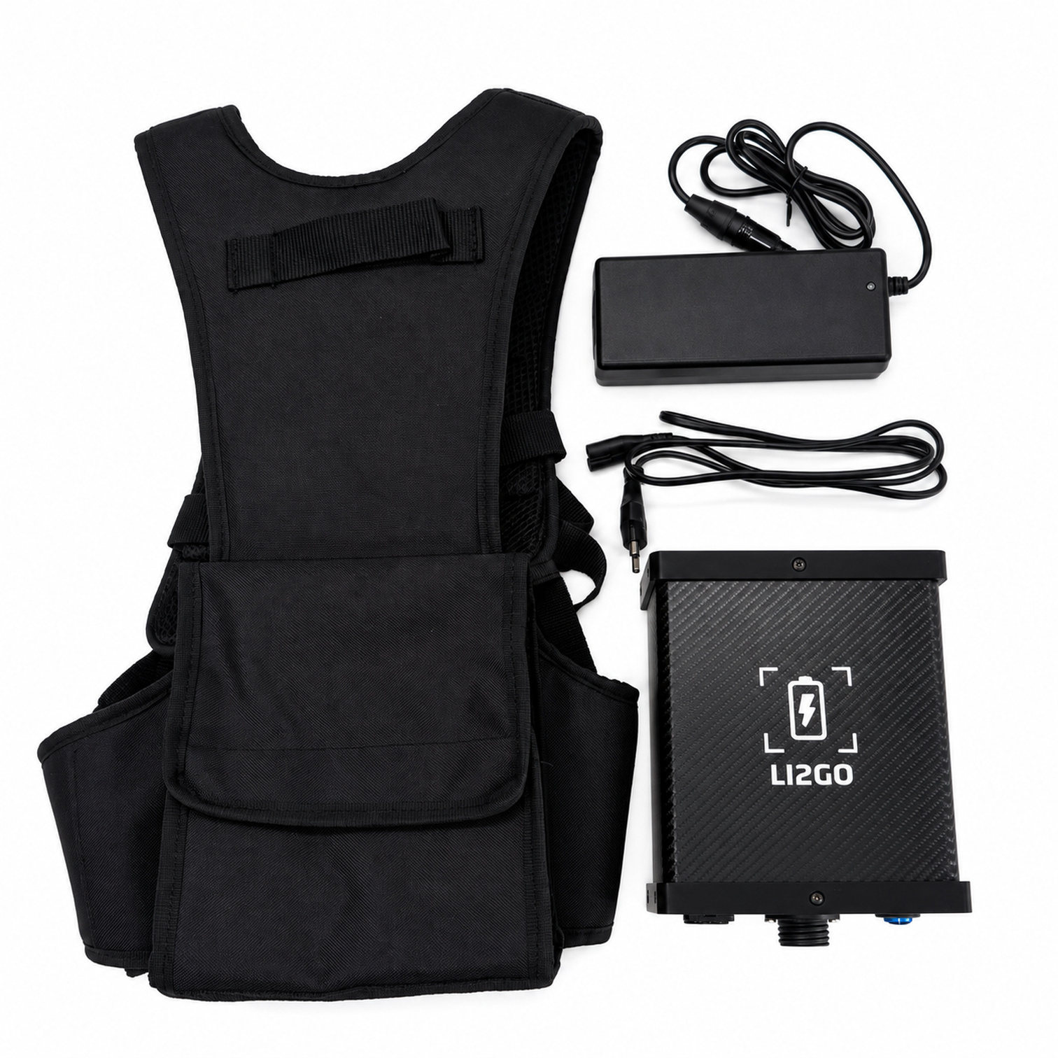 Batería compatible Pellenc ULIB Li2GO PL650 Plus — batería, cargador y arnés